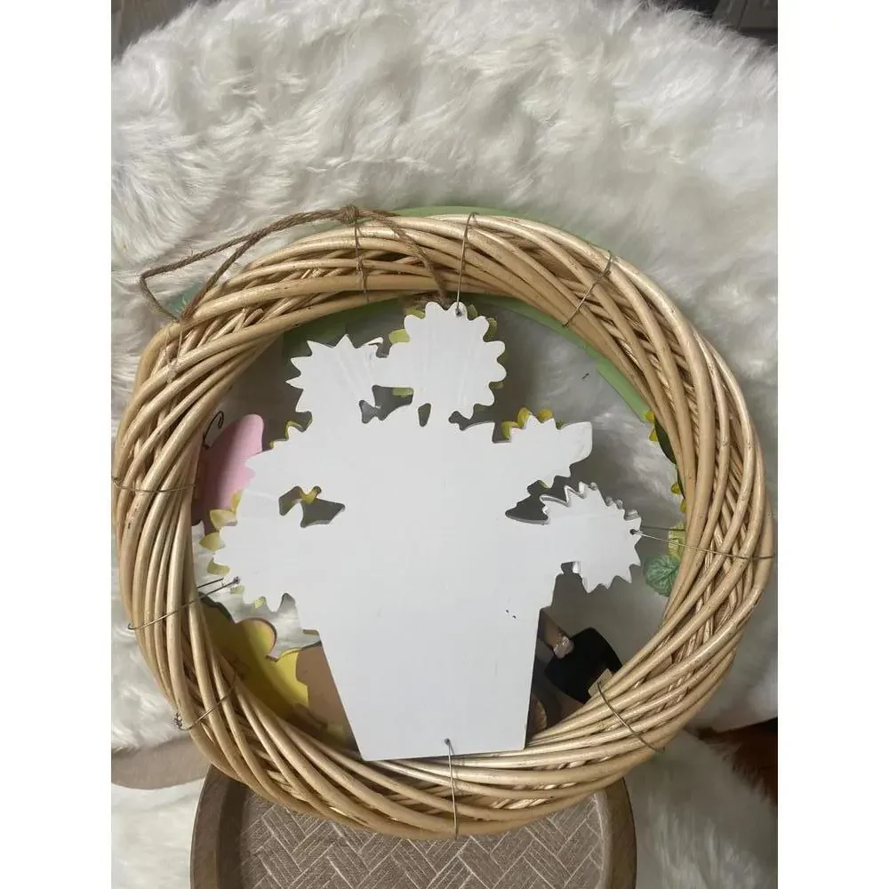 Decorative Welcome Wreath with Flowers and Butterfly
